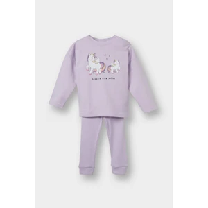 Kız Bebek 2'li Takım Unicorn Baskılı Uzun Kollu Tişört Alt E9996A525AU