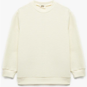 Pamuklu Uzun Kollu Bisiklet Yaka Basic Okul Sweatshirt