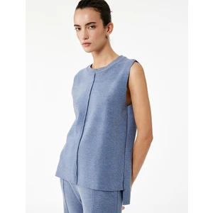 Basic Bisiklet Yaka Triko Kolsuz Kazak