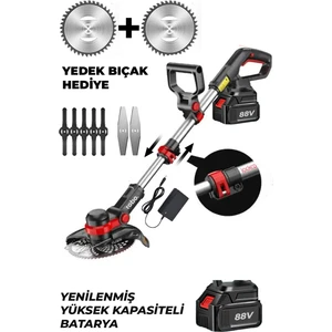 Şarjlı  Çim Biçme Makinesi Tırpan 88V