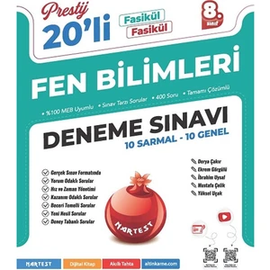 8. Sınıf Prestij Fen Bilimleri 20 Deneme Sınavı Nartest Yayınları