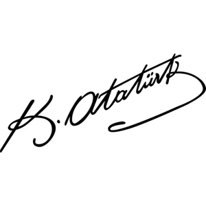 Mustafa Kemal Atatürk Imzası Araba Cam Sticker (20x5,5cm) Siyah Renk