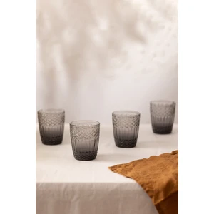 Vega 4'lü Su Bardağı Seti Füme 300 cc