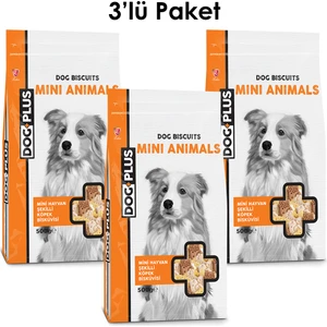Dog Plus Hayvan Şekilli Ödül Bisküvisi 500 gr x 3 Adet
