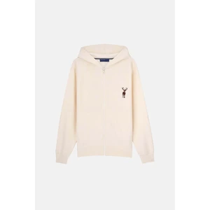 Geyik Supersoft Full Zip Hoodie - Ekru
