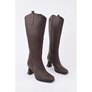 Astoria Küt Burun Yandan Fermuarlı Topuklu Kadın Çizme