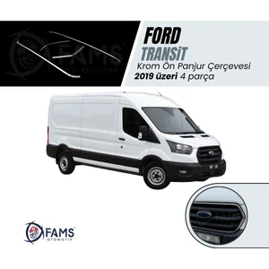 Fams Otomotiv  Ford Transit Krom Ön Panjur Çerçevesi 4 Parça 2019 Paslanmaz Çelik