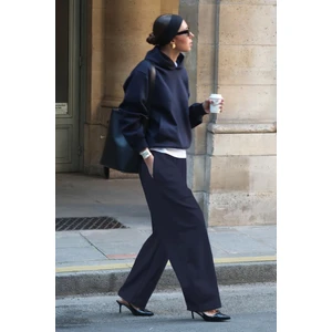 Lacivert Kapüşonlu Basic Kadın Eşofman Takımı MG2533