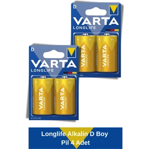 Longlife Alkalin D Boy Pil 4 Adet