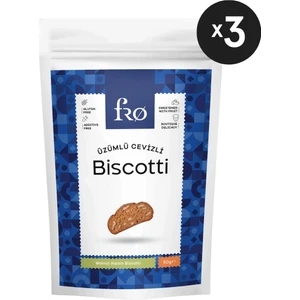 3'li Üzümlü Cevizli Biscotti Kurabiye Sağlıklı Atıştırmalık Lif Kaynağı 3X50GR