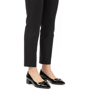 Siyah Rugan Dar Kalıp Kadın Abiye Ayakkabı PC-55197 Z