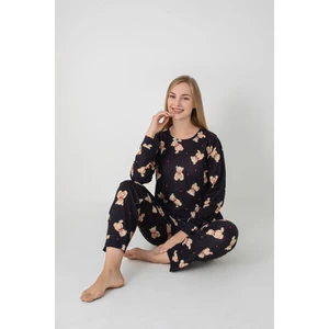 Kadın Oversize Uzun Kollu Pamuklu Pijama Takımı