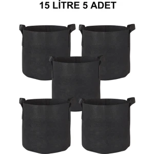Grow Wizard Kumaş Saksı Pot 15 Litre 5 Adet