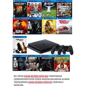 Ps4 1 Tb Slim Kasa 13 Oyunlu Ürün 2 Adet V2 Kol (11.00V) 12 Ay Garanti