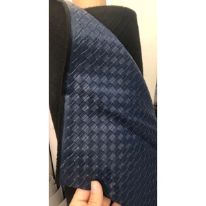 Kare Desenli Suni Deri Döşemelik Kumaş Mobilya,sandalye,koltuk ve Oto Döşeme Için Ideal ( Mavi )