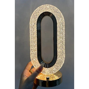 Kristal Elmas Gold Altın Renkli Dimmerli Şarjlı Dekoratif Dokunmatik Masa Lambası