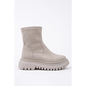Sueva Süet Kalın Taban Fermuarlı Kadın Bot