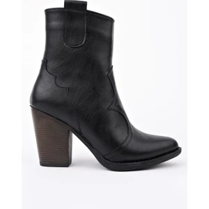 Weston Sivri Burun Dikiş Detaylı Fermuarlı Kalın Topuklu Kovboy Kadın Bot