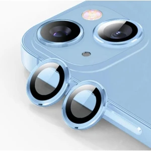 (Kaliteyi Bozmaz) iPhone 14 / 14 Plus Uyumlu Kolay Kurulum Aparatlı Safir Kamera Mavi Lens Koruyucu