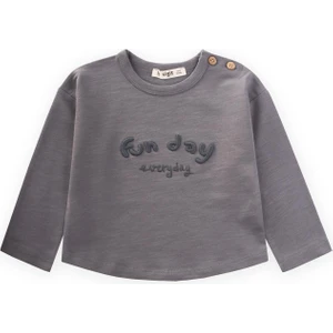 Nakışlı Sweatshirt 1-5 Yaş Gri