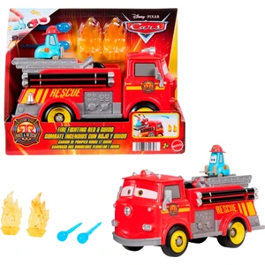 Mattel Disney ve Pixar Cars Radyatör Kasabası Hızlı Kahramanlar Itfaiyeci Red ve Guido Oyun Seti, Itfaiyeci Red ve Guido Figürleri ile Aksesuarlar JFL54