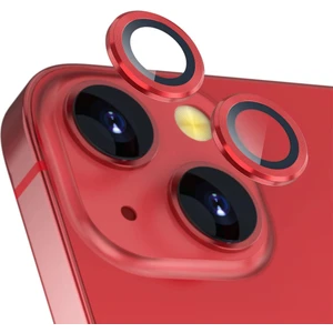 (Kaliteyi Bozmaz) iPhone 13 / 13 Mini Uyumlu Kolay Kurulum Aparatlı Safir Kamera Kırmızı Lens Koruyucu