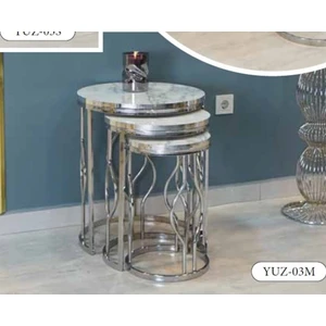 Mim Mermer - Gümüş Yumurta Zigon Sehpa