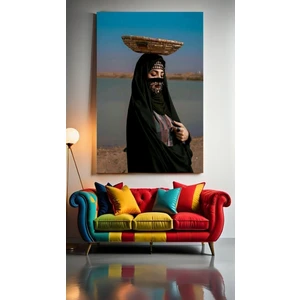 Özkacar Group Modern Sanat Peçeli Kadın Ev Duvar Salon Güzellik Salonu Ofis Dükkan Dekarasyon Kanvas Tablo