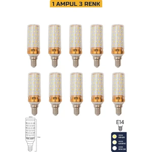 Mısır Şeffaf 10W Üç Renkli E14 LED Ampul ERD-306