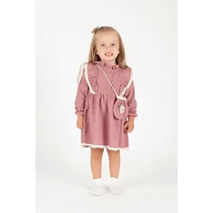 Miniko Kids Kız Bebek Elbise Uzun Kol Yumuşak Pamuklu Kumaşla Tasarlandı