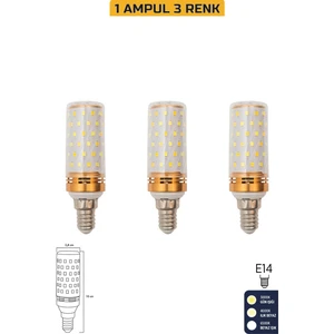 Mısır Şeffaf 10W Üç Renkli E14 LED Ampul ERD-306