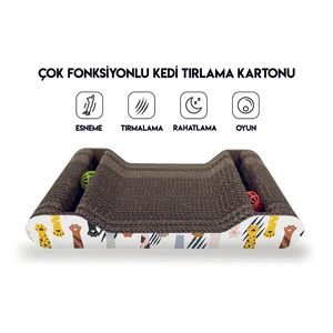 Karton Kedi Tırmalama Çantoplu 38*6*20
