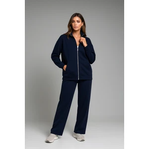 Kadın Büyük Beden Fermuarlı Uzun Kollu Eşofman Takım Dokuma Kumaş Tüm Sezonlar İçin