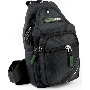 Küçük Boy Çokgözlü Günlük Çapraz Göğüs El ve Omuz Çantası Unisex Body Bag Siyah Yeşil 955