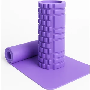 Foam Roller Masaj Rulosu – Yoga, Pilates, Fitness ve Fizyoterapi İçin EVA Köpük Masaj Aleti (33x14 cm) Mor