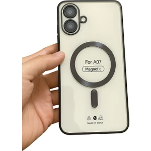 Samsung Galaxy A07 Uyumlu Magsafe Destekli Kamera Korumalı Şeffaf Yumuşak Telefon Kılıfı