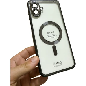 Samsung Galaxy A07 Uyumlu Magsafe Destekli Kamera Korumalı Şeffaf Yumuşak Telefon Kılıfı