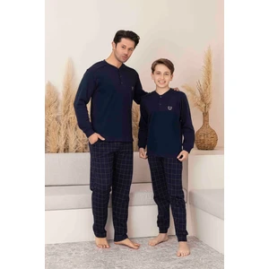 Baba Oğul Kombin Yapılabilir Uzun Kollu Interlok Pijama Takımı