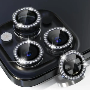 (Kaliteyi Bozmaz) iPhone 14 Pro Max / 14 Pro Uyumlu Taşlı Siyah Kamera Lens Koruyucu
