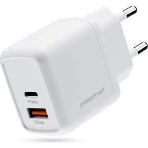 PBS137 Hızlı 1 USB 1 Pd Çıkışlı 30W Şarj Adaptörü Duvar Şarjı Beyaz