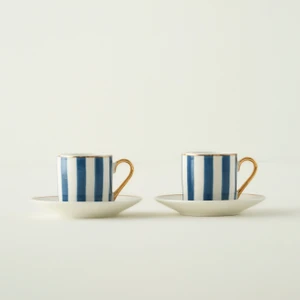 Blossom Porselen 2'li Kahve Fincanı Seti Mavi (90 Cc)