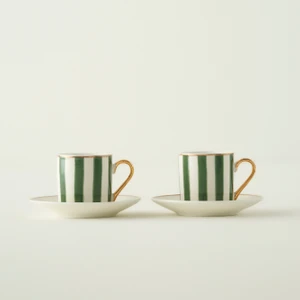 Blossom Porselen 2'li Kahve Fincanı Seti Yeşil (90 Cc)