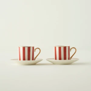 Blossom Porselen 2'li Kahve Fincanı Seti Kırmızı (90 Cc)