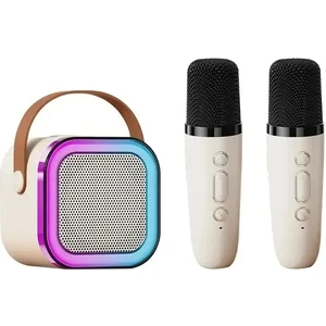 Learning Fun Rgb Taşınabilir 2 Mikrofonlu Karaoke Seti Ktv Bluetooth Çift Mikrofonlu Hoparlörlü Karaoke Set