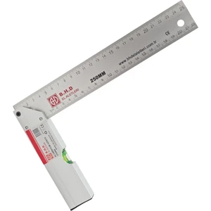 B.h.d BHD00195 250MM/25CM Alüminyum L Marangoz Gönye/su Terazili