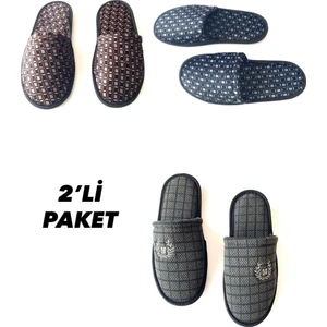 Erkek Ev Terliği 2 Çift Çeyiz Terliği Kışlık Terlik Ses Yapmaz Hafif Taban Terlik