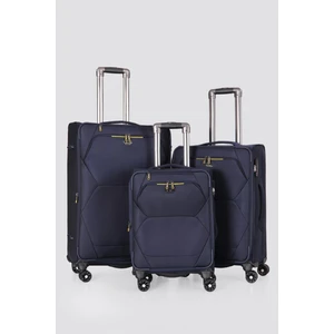 Ultra Hafif Körüklü Kumaş 3 Lü Valiz Seti