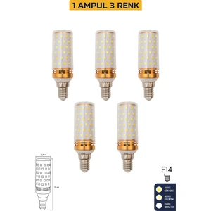 Mısır Şeffaf 10W Üç Renkli E14 LED Ampul ERD-306