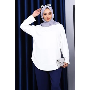 İmaj Butik Ekru Bisiklet Yaka Modal Sweat