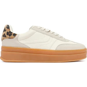 Kadın Bej Bağcıklı Kalın Tabanlı Sneaker 25AFD430814